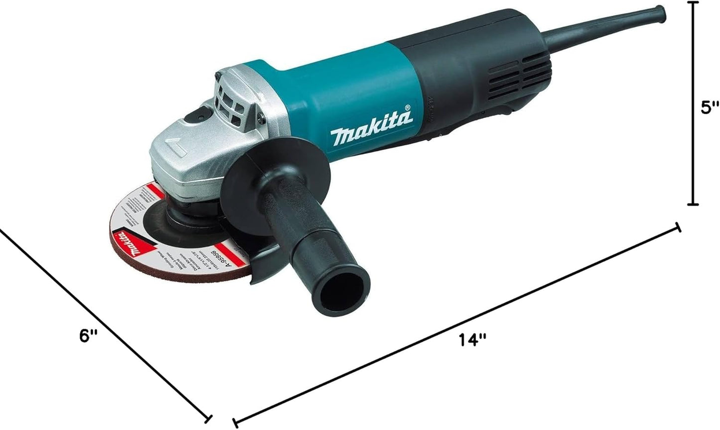 Makita 9557PB 4-1/2" Paddle Switch Angle Grinder, with AC/DC Switch