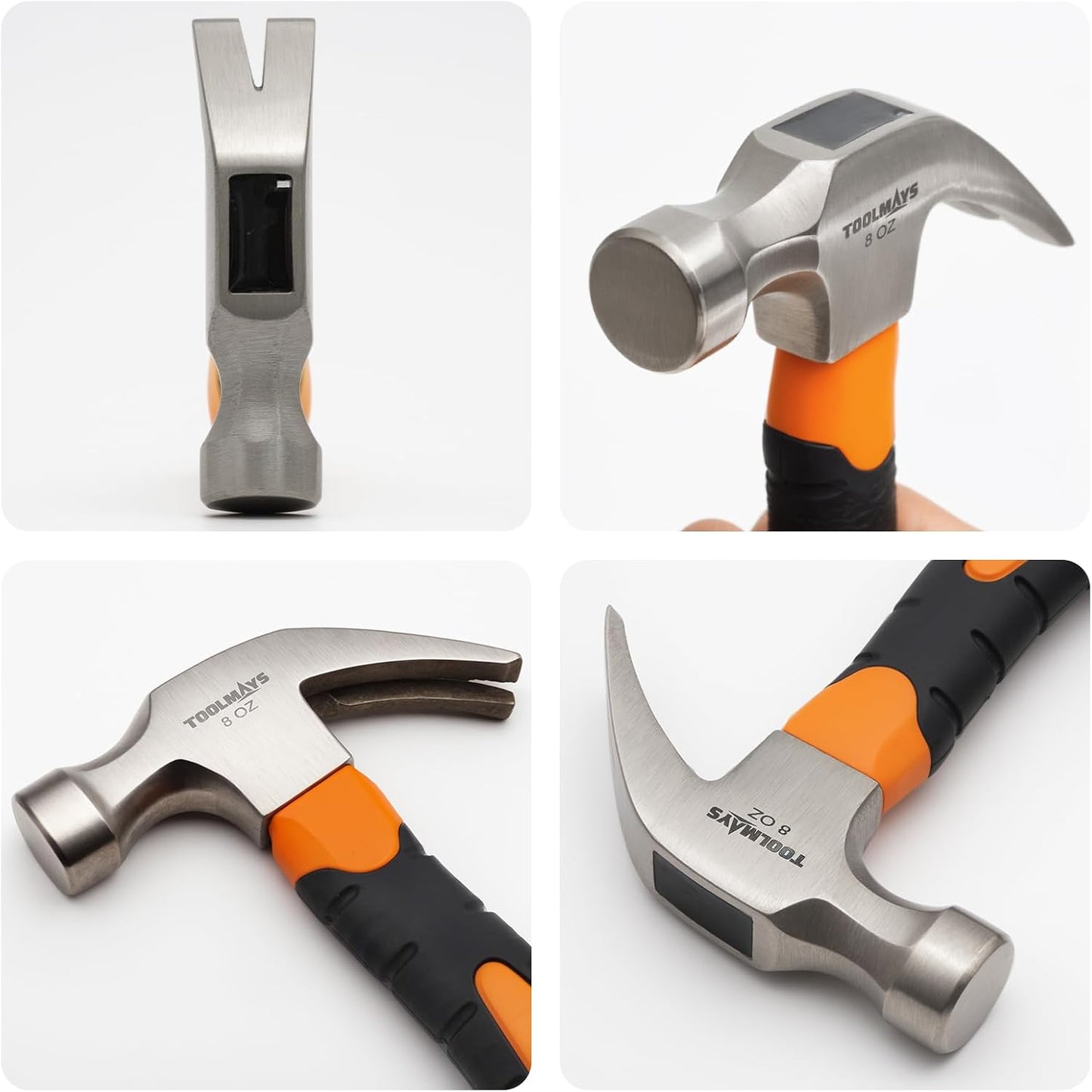 8oz Mini Claw Hammer, Small Hammer for Picture Hanging, Camping Claw Small Hammer for Women kids with Magnetic Portable Woodworkers