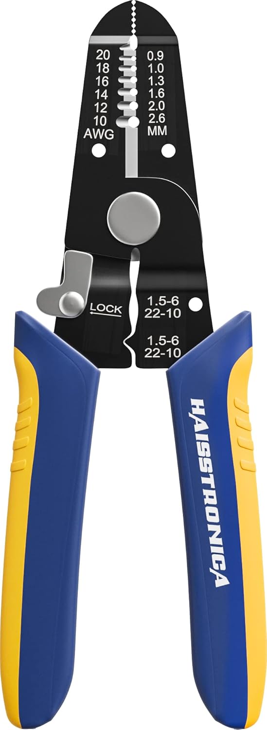 haisstronica Wire Stripper Tool, AWG 20-10 wire stripper crimper, Universal Wire Stripper and Multifunctional Hand Tool