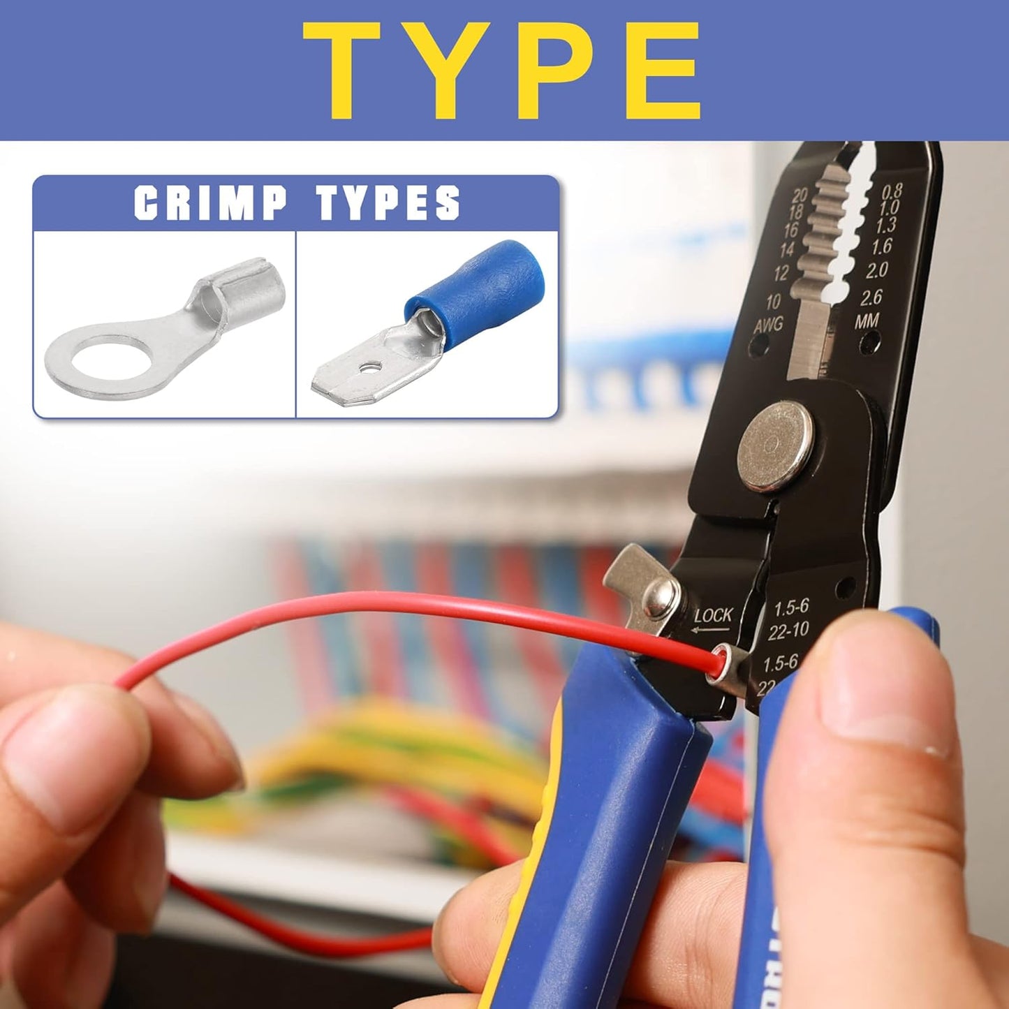 haisstronica Wire Stripper Tool, AWG 20-10 wire stripper crimper, Universal Wire Stripper and Multifunctional Hand Tool