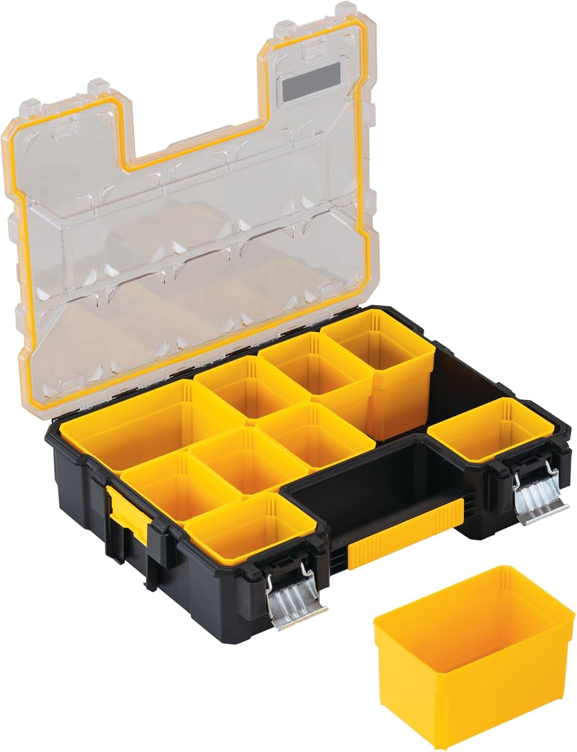 DEWALT Small Parts Organizer, Hardware Storage Box with Removable Dividers, 10-Compartment (DWST14825)