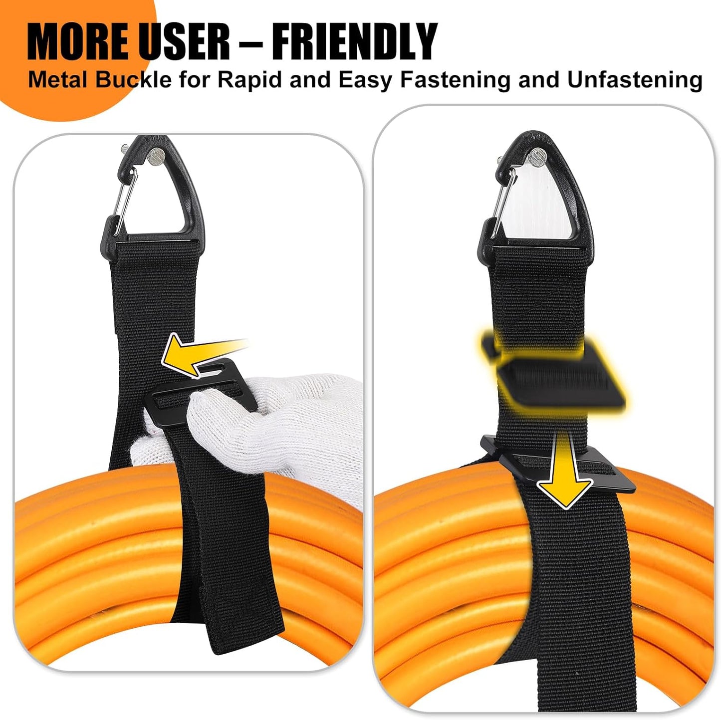 Extension Cord Holder Organizer - Extension Cord Hanger for Garage, Shed, RV, Van Tool Storage, Heavy Duty Gadgets for Men (4 Pack 20 Inch)