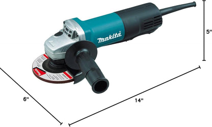 Makita 9557PB 4-1/2" Paddle Switch Angle Grinder, with AC/DC Switch