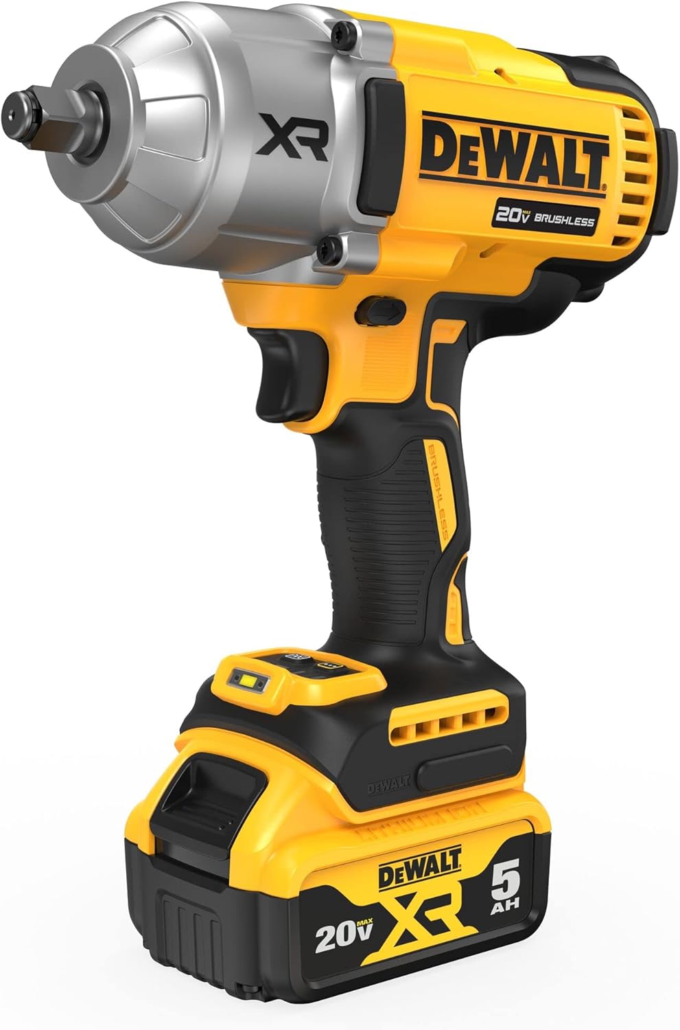 DEWALT 20V MAX Cordless Impact Wrench Kit, 20V MAX, 1/2" Hog Ring With 4-Mode Speed, Includes Battery, Charger and Kit Bag (DCF900P1)