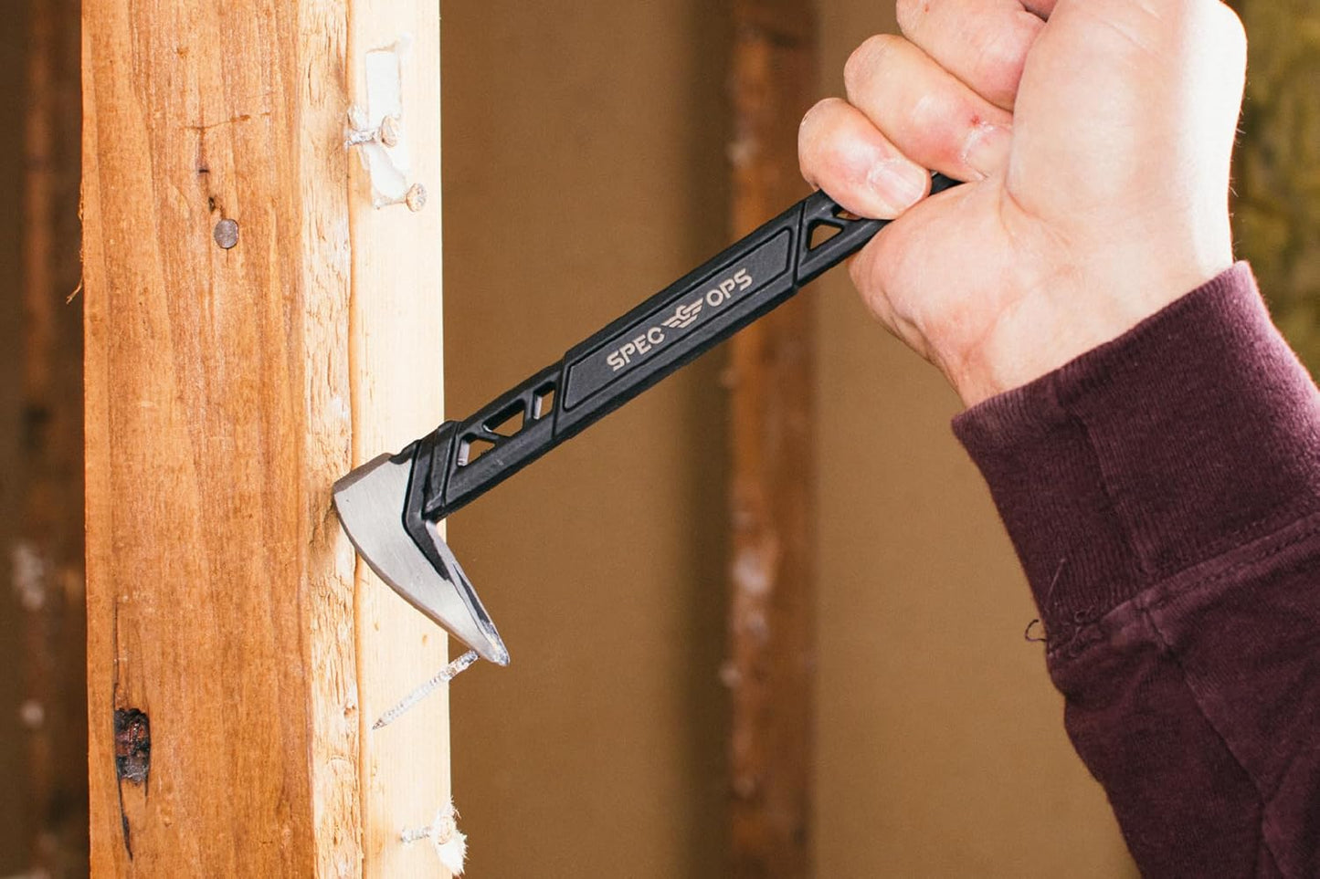 Spec Ops Tools 8" Nail Puller Cats Paw Pry Bar, High-Carbon Steel, 3% Donated to Veterans,