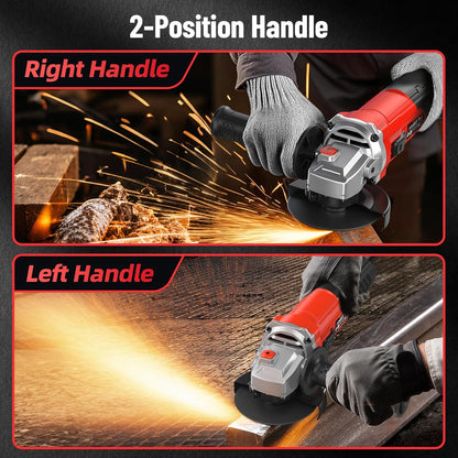 Angle Grinder 10 Amp, 4-1/2 inch Power Angle Grinder Tools with 13000 RPM, 1200W Small Angle Grinder for Cutting, Grinding, Polishing